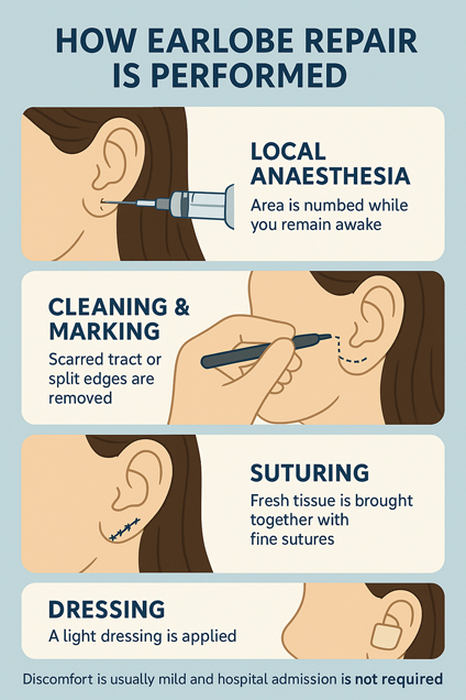 How Earlobe Repair Is Performed by Dr Mistry