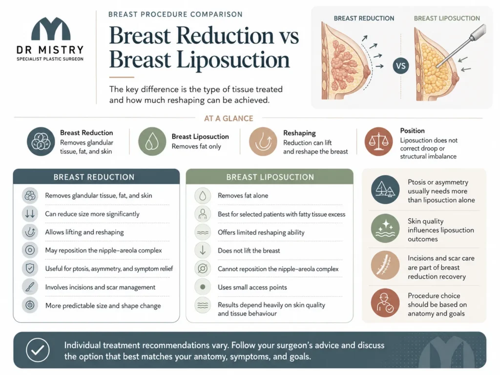 Key Differences Between Breast Reduction and Breast Liposuction by Dr Mistry