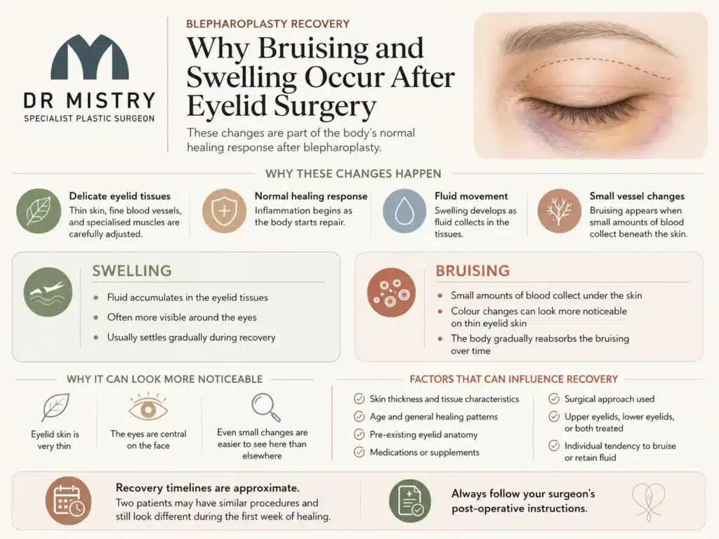 Why Bruising and Swelling Occur After Eyelid Surgery by Dr Mistry